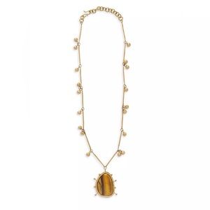 NEW Ulla Johnson Hammered Tiger’s Eye Pendant Necklace